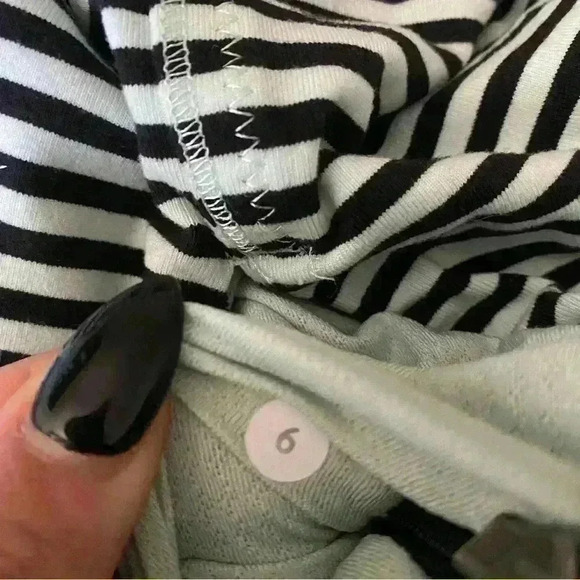 LULULEMON Daily Yoga Jacket Classic Stripe Mint Moment Black / Black Sz. 6 - Picture 15 of 16